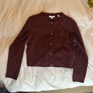 Vince Women's Burgundy Sweater cardigan size small